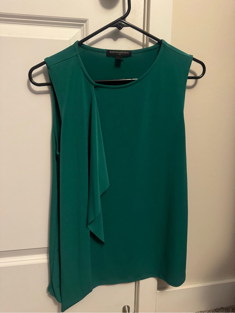 Banana Republic Emerald Green Sleeveless Draped Blouse